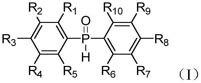General structural formula of substituted diarylphosphine oxide compounds showing variable R groups