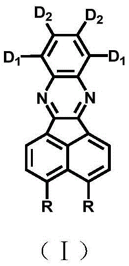 General molecular structure of diazabenzofluoranthene compounds showing electron acceptor and donor positions