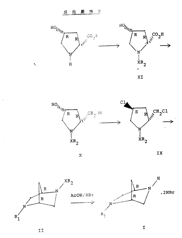 Reaction Scheme B showing the synthesis of R,R-isomer from iso-4-hydroxy-D-proline