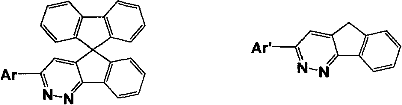 General chemical structures of aryl-substituted 3,4-diazafluorenone and spirobifluorene derivatives