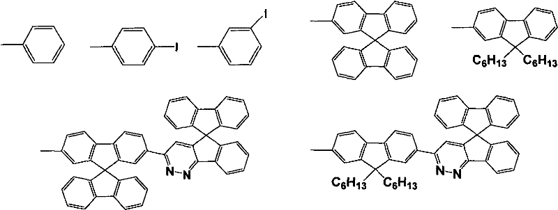 Specific aryl substituent groups (Ar and Ar') utilized in the synthesis of diazafluorene derivatives