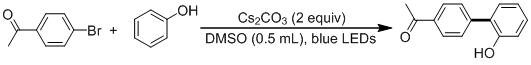 Specific example of 2-acetyldibenzofuran synthesis showing high yield and conversion