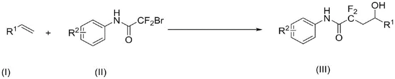 General reaction scheme for the synthesis of alpha,alpha-difluoro-gamma-hydroxyacetamide derivatives via visible light photocatalysis