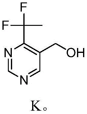 Chemical structure of Intermediate K: 4-(1,1-difluoroethyl)-5-pyrimidine-methanol