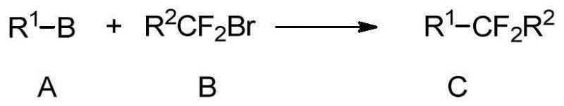 General reaction scheme showing Nickel-catalyzed Suzuki coupling of Arylboronic acid and Difluoroalkyl bromide