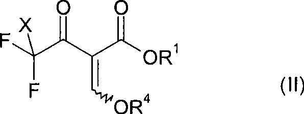 General Formula II showing the trifluoro-enol ether intermediate