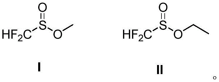 Chemical structures of the novel difluoromethylsulfinic acid methyl and ethyl esters