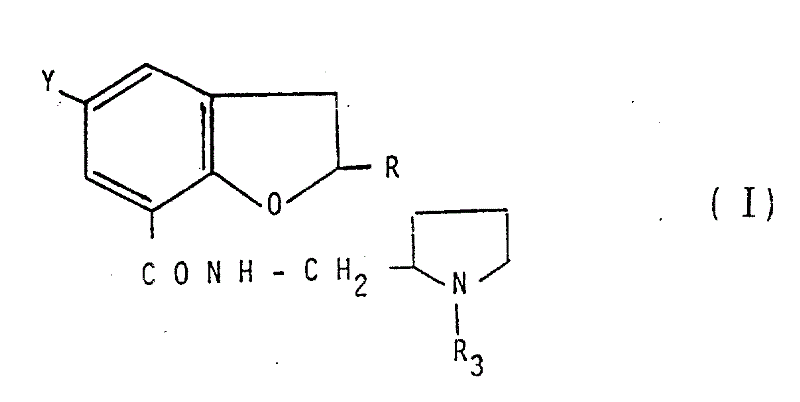 General chemical structure of Formula I dihydrobenzofuran carboxamide derivatives showing variable R and Y substituents