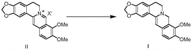 General reaction scheme of catalytic transfer hydrogenation of berberine salts to dihydroberberine