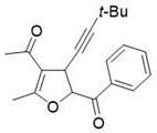 Chemical structure of synthesized dihydrofuran derivative Compound 1 showing the core scaffold