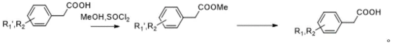 General synthetic route showing esterification and PTC methylation