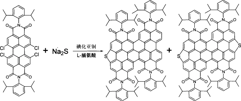 Copper-catalyzed synthesis of sulfur-bridged diperylene tetraimides from tetrachloro precursors