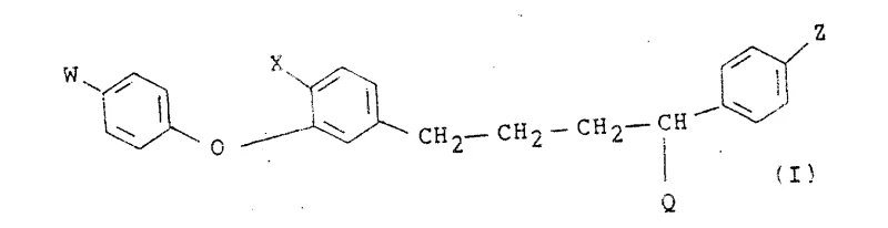 General chemical structure of Formula I insecticidal diphenyl ether derivatives