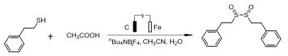 Electrochemical oxidation of 2-phenylethanethiol to di(2-phenylethyl) disulfoxide