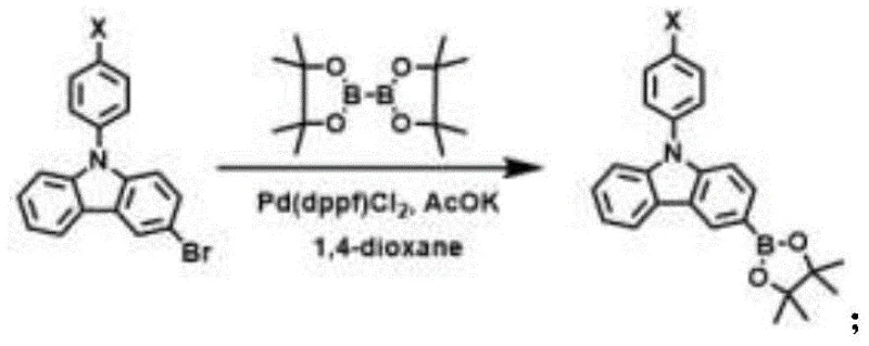 Borylation reaction scheme converting bromo-carbazole derivatives to pinacol boronate esters