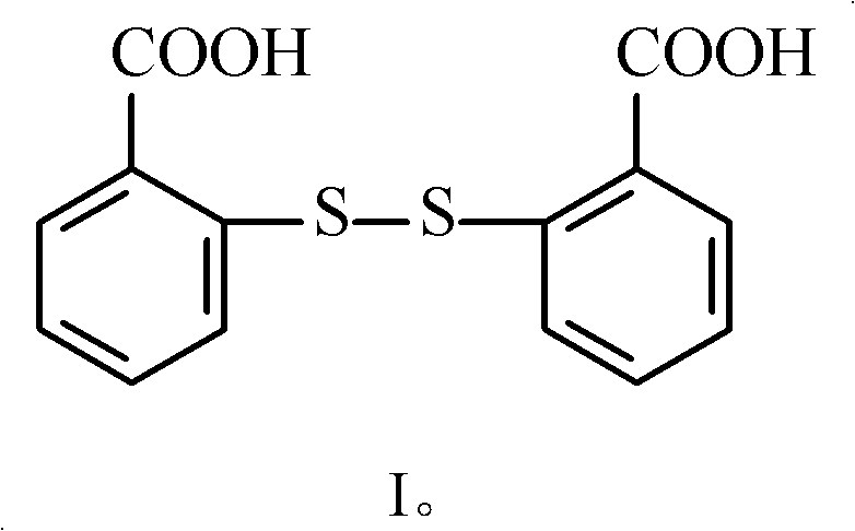 Chemical structure of 2,2'-dithiosalicylic acid showing the disulfide bridge and carboxylic acid groups