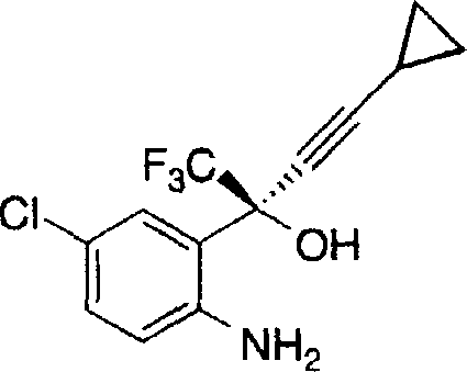 Chemical structure of the chiral amino alcohol intermediate for DMP-266 synthesis