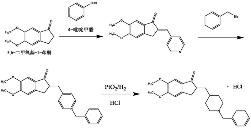 Prior art synthesis route showing pyridine reduction and selectivity issues