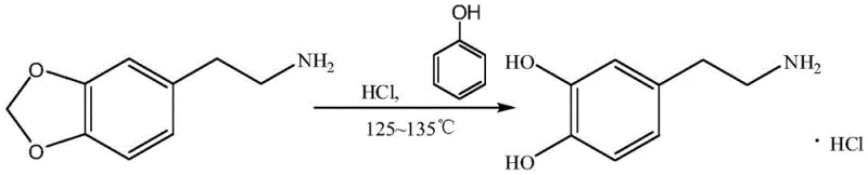 Conventional synthesis route using piperonylethylamine showing ring opening reaction