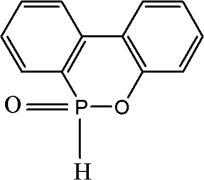 Chemical structure of 9,10-dihydro-9-oxa-10-phosphaphenanthrene-10-oxide (DOPO)