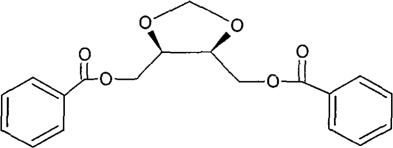 Chemical structure of the racemic Doranidazole intermediate (4RS, 5SR)-4,5-di(benzoyl oxido-methyl)-1,3-dioxolane