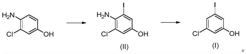 Novel synthetic route from 4-amino-3-chlorophenol to 3-chloro-5-iodophenol