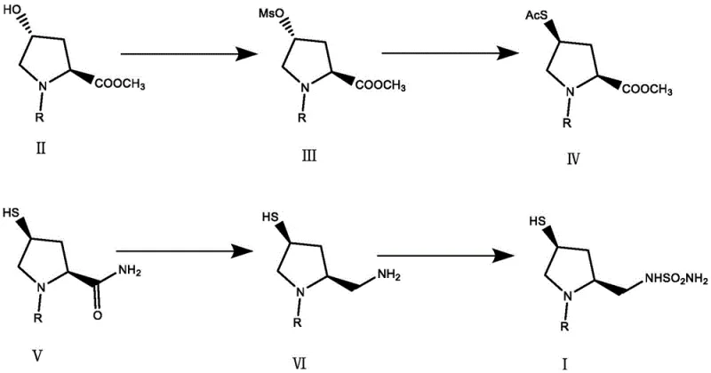 Complete synthetic route from Compound II to the final Doripenem side chain intermediate Compound I