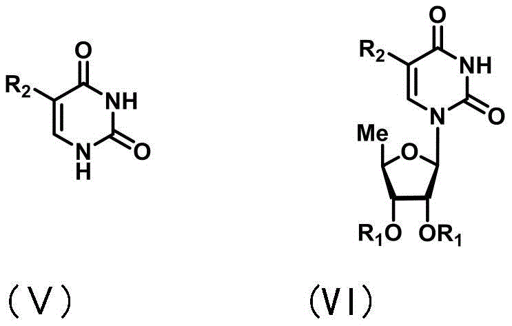 General reaction scheme showing the coupling of the novel styryl-benzoate donor with uracil derivatives to form nucleosides
