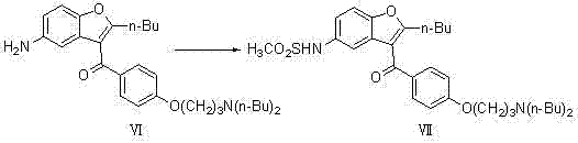 Step 2: Catalytic hydrogenation of nitro compound V to amine compound VI using Pd/C