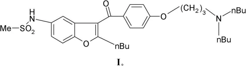 Chemical structure of Dronedarone Formula I