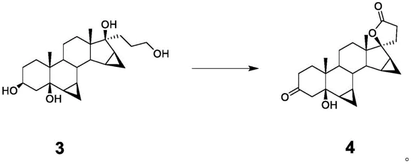 Core oxidation reaction converting Compound 3 to Compound 4 using hydrogen peroxide