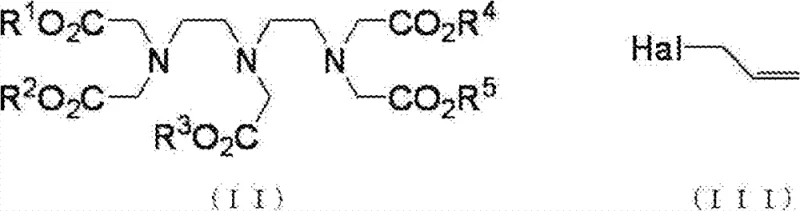 General reaction scheme showing conversion of DTPA pentaester to allyl-substituted derivative
