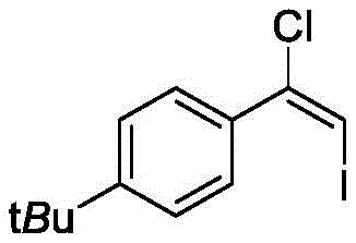 Specific chemical structure of (E)-1-(1-chloro-2-iodo)-1-[4-(tert-butyl)]styrene example compound