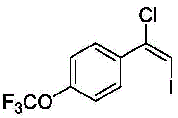 Specific chemical structure of (E)-1-(1-chloro-2-iodo)-1-[4-(trifluoromethoxy)]styrene example compound