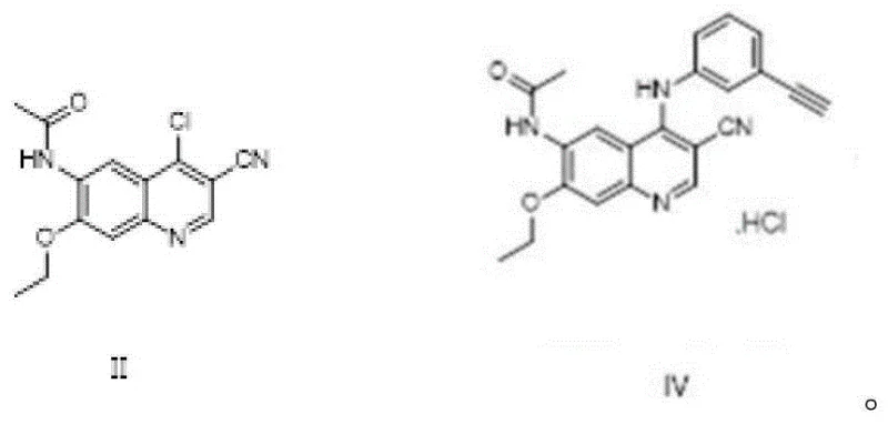 Reaction scheme showing the substitution of Compound II to form Compound IV