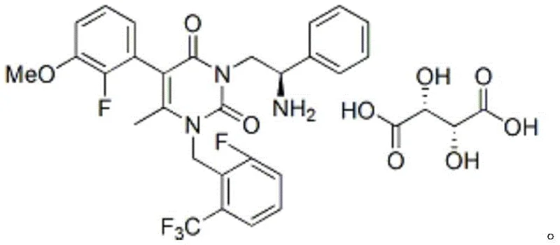 Structure of the L-tartrate salt of the Elagolix intermediate formed during purification