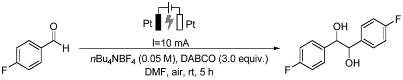 Synthesis of pinacol derivative from 4-fluorobenzaldehyde demonstrating dimerization capability