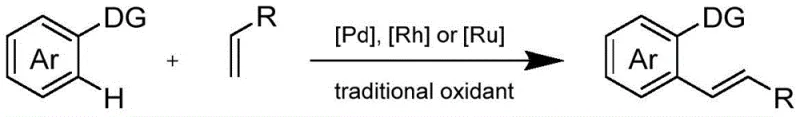 Traditional directing group assisted transition metal catalyzed reaction requiring oxidant