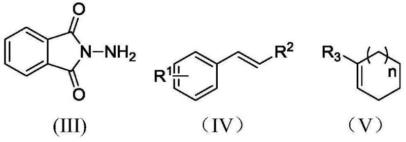 General reaction scheme showing the electrochemical aziridination of styrenes using N-aminophthalimide