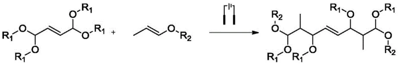 Electrochemical synthesis route of 1,8-dialkoxy-1,3,6,8-tetraalkoxy-2,7-dimethyl-4-octene using iodine salt mediator
