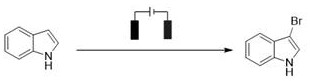 Electrochemical bromination of indole to 3-bromoindole showing high yield and regioselectivity