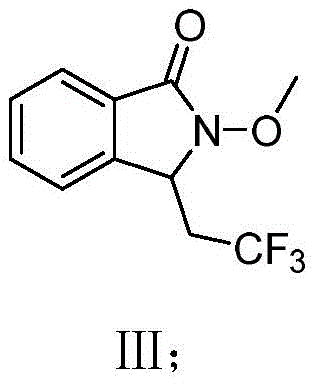 Reaction scheme showing electrochemical synthesis of isoindolinone III from N-methoxy-2-vinylbenzamide I and sodium trifluoromethanesulfinate II in a microreactor