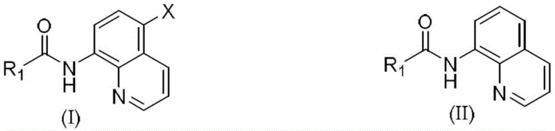 General reaction scheme for selective C5 halogenation of quinoline amides using electrochemical method