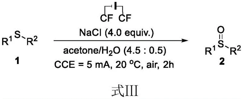 General electrochemical oxidation scheme of thioethers to sulfoxides using NaCl