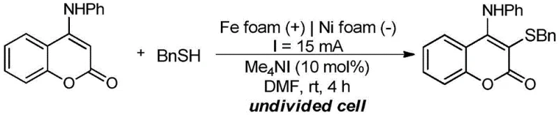 Specific example reaction using benzyl mercaptan and optimal conditions
