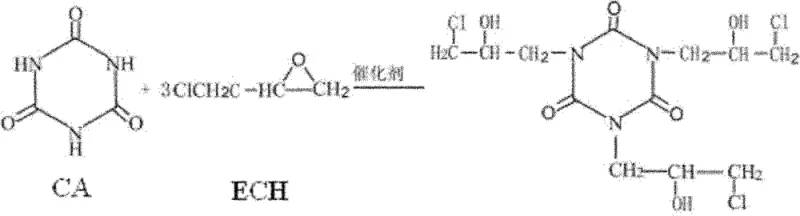 Chemical reaction scheme showing the synthesis of the TGIC intermediate from Cyanuric Acid and Epichlorohydrin