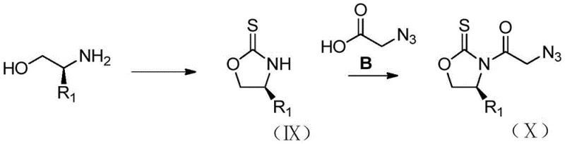 Synthesis of the chiral oxazolidinone auxiliary (Formula X) from S-glycinol