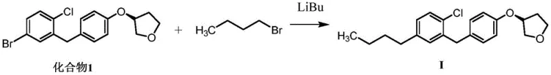 Reaction scheme showing Compound 1 reacting with LiBu and Bromobutane to form Impurity I
