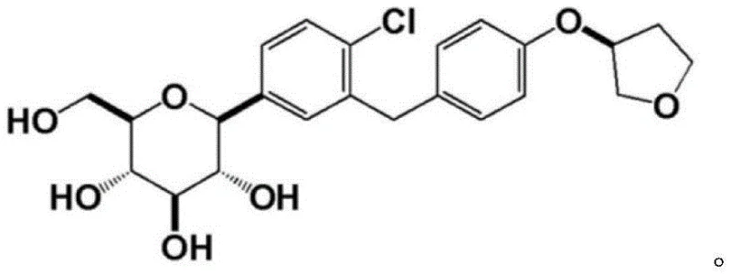 Chemical structure of Empagliflozin showing the core scaffold targeted by the new synthesis method