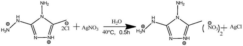 Synthesis reaction of 4-amino-3-hydrazino-5-methyl-1,2,4-triazole nitrate via silver salt metathesis